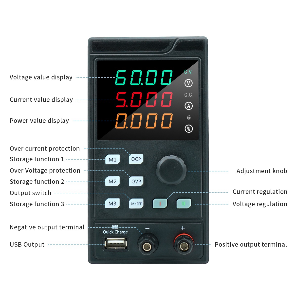 MYAMI 30V 32V 10A dengan USB/R - Programmable Dc Power Supply 60V 5A ulasan dan harga