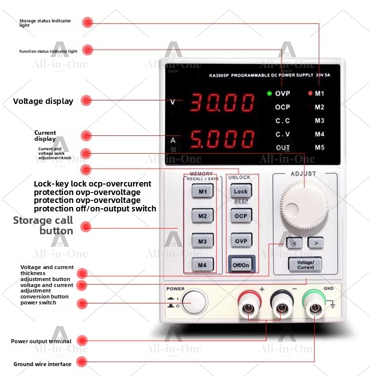 KA3003D / KA3005P Catu Daya DC - Programmable Dc Power Supply 60V 5A ulasan dan harga